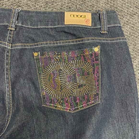 COOGI Women's Slim Straight Leg Embroidered Pockets Dark Wash Jeans Size 20W - Picture 6 of 7